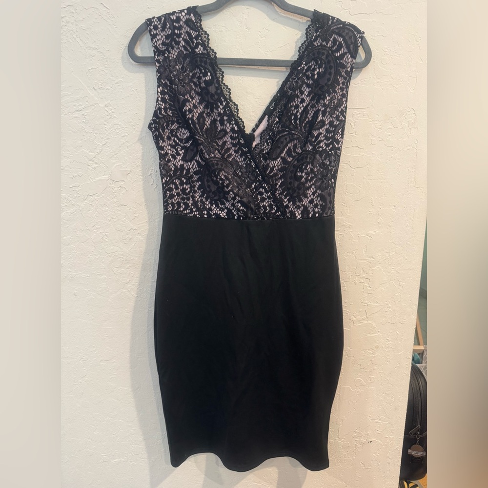 Chic Black Lace Dress by ChicMe